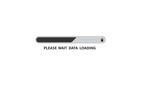 Data loading time waiting bar progress with padlock Stock Illustration