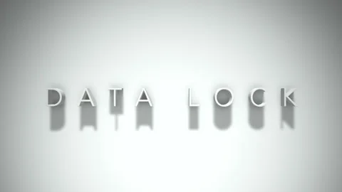 Data lock 3D title animation with shadows on a white background Video stock 297457626