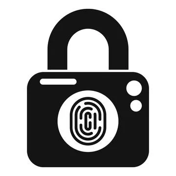 Data lock fingerprint icon simple vector. Online company Illustrazione stock
