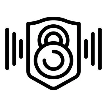 Data lock icon outline vector. Safety guard Stock Illustration
