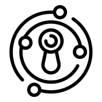 Data lock icon outline vector. Safety police Stock Illustration