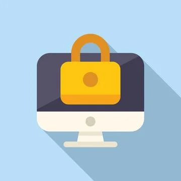 Data lock protect icon flat vector. Internet legal Stock Illustration