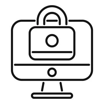 Data lock protect icon outline vector. Internet legal Stock Illustration