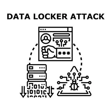 Data locker attack concept and digital security Stock Illustration