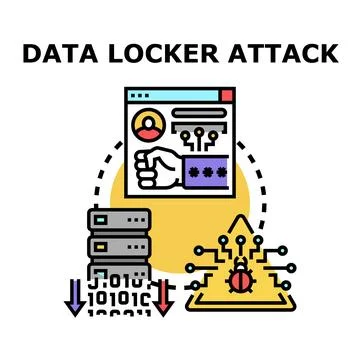 Data locker attack concept and digital security Stock Illustration