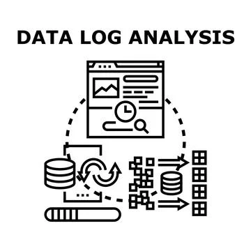 Data log analysis process concept system Illustrazione stock