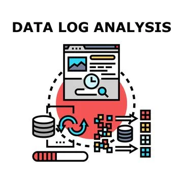 Data log analysis process concept system Stock Illustration