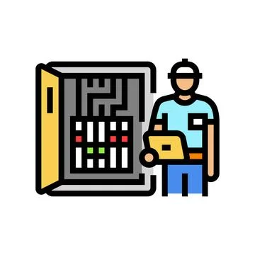 Data logging audit energy color icon vector illustration Stock Illustration