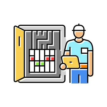 Data logging audit energy color icon vector illustration Stock Illustration