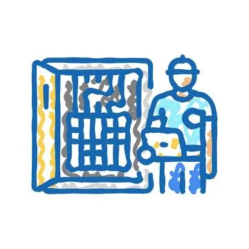Data logging audit energy icon doodle illustration Stock Illustration