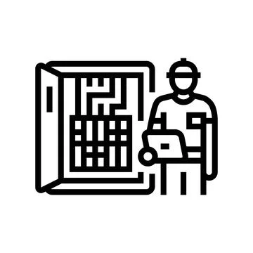 Data logging audit energy line icon vector illustration Stock Illustration