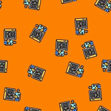 Data logging audit energy vector seamless pattern Stock Illustration