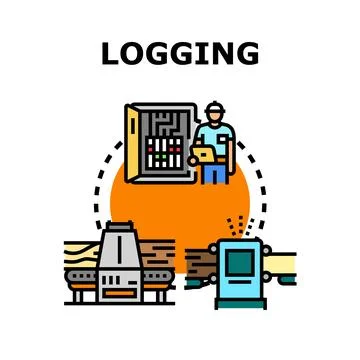 Data logging information technology and analysis concept Stock Illustration