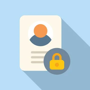 Data login icon flat vector. Computer privacy イラスト素材
