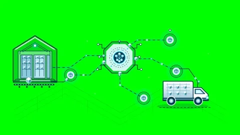 Data Logistics Network Animation Stock Footage 347904973
