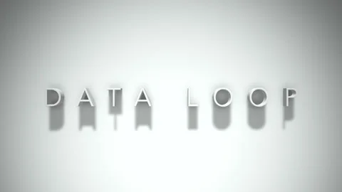 Data loop 3D title animation with shadows on a white background Stock Footage 297457628