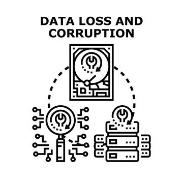 Data loss and corruption recovery concept 스톡 일러스트