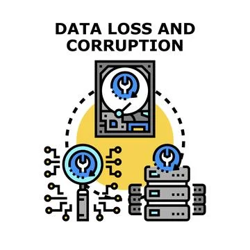 Data loss and corruption recovery concept 库存插图