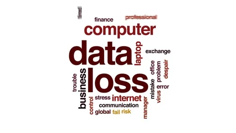 Data loss animated word cloud, text design animation. Stock Footage 82355282