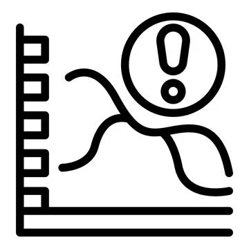 Data loss graph icon outline vector. Accident alarm Stock Illustration
