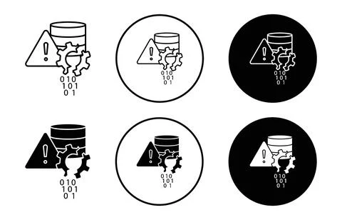 Data loss icon Outline flat Icon Stock Illustration