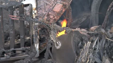 Data Loss Likely - Computer Burning 5 - very close Stock Footage 10752937