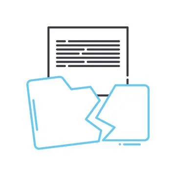 Data loss line icon, outline symbol, vector illustration, concept sign Stock Illustration