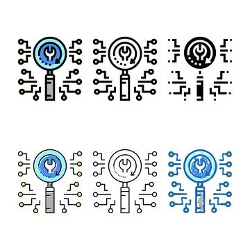 Data loss prevention color icon vector types Stock Illustration