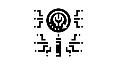 Data loss prevention glyph icon animation Stock Footage 222810627