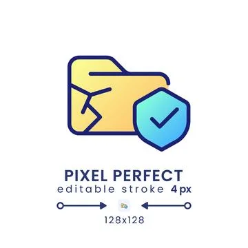 Data loss prevention gradient fill desktop icon Stock Illustration