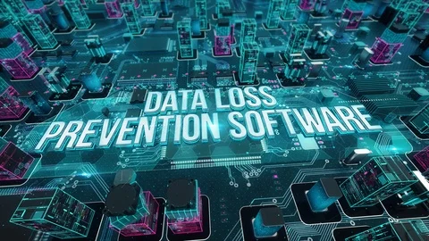 Data loss prevention software with digital technology concept Video stock 103395078