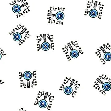 Data loss prevention vector seamless pattern Illustrazione stock