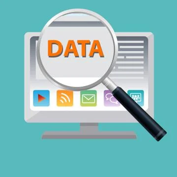 Data magnify Stock Illustration