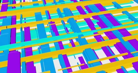 Data Management Algorithm Background in Blue Orange and Yellow Stock Footage 130485454