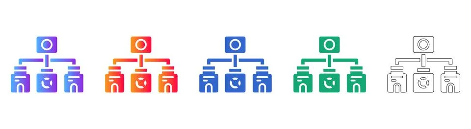 Data Management and Document Verification System Icons Stockillustratie