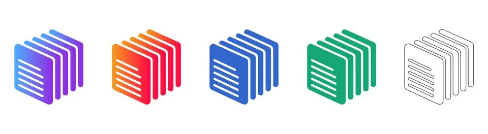 Data Management and File Storage Icons Set Stock Illustration
