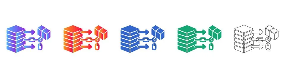 Data Management and Server Linking Illustration Stock Illustration