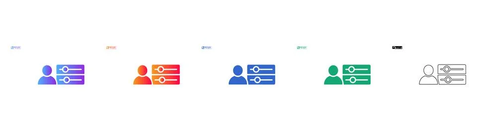 Data Management and User Control Icons Stock Illustration