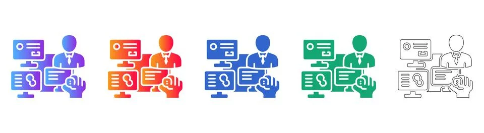 Data Management and User Interaction Icon Set Stock Illustration
