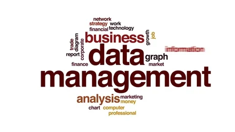 Data management animated word cloud, text design animation. Stock Footage 71891512