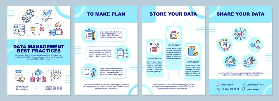 Data management best practices turquoise brochure template イラスト素材