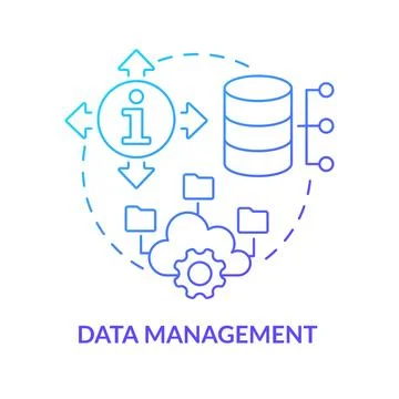 Data management blue gradient concept icon 스톡 일러스트