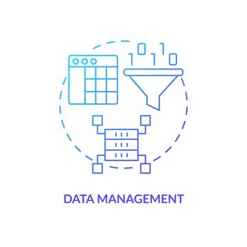 Data management blue gradient concept icon 스톡 일러스트