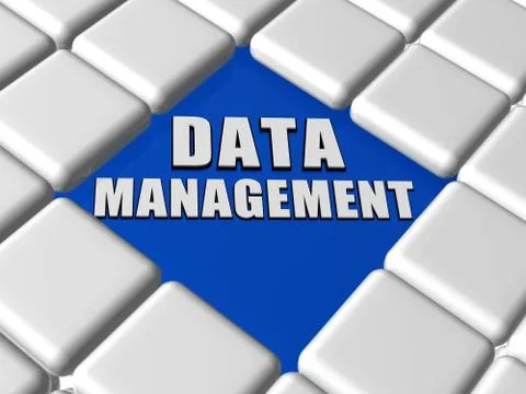 Data management in boxes Illustrazione stock