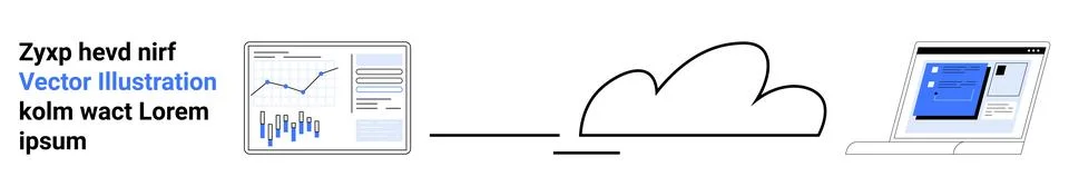 Data management, cloud computing, tech integration, workflow streamlining, an Stock Illustration