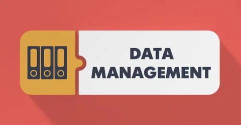 Data Management Concept in Flat Design. Stockillustratie