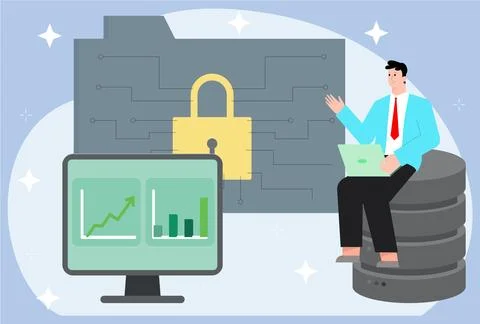 Data Management Concept Illustration Vector Style Illustration Stock Illustration