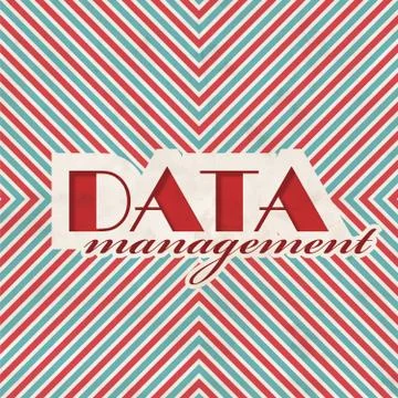 Data Management Concept on Striped Background. Illustrazione stock