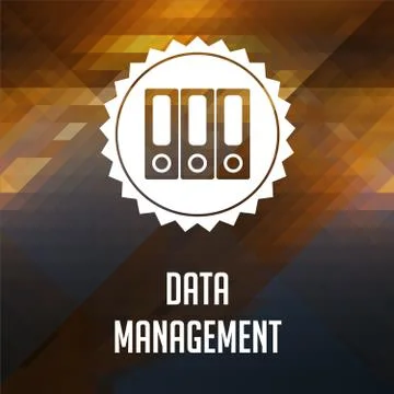 Data Management Concept on Triangle Background. Stock Illustration