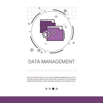 Data Management Content Marketing Web Banner With Copy Space Stock Illustration